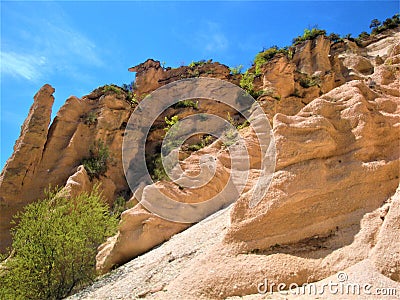 The Lame Rosse â€œRed Bladesâ€ in Marche region, Italy. Nature and touristic attraction Stock Photo